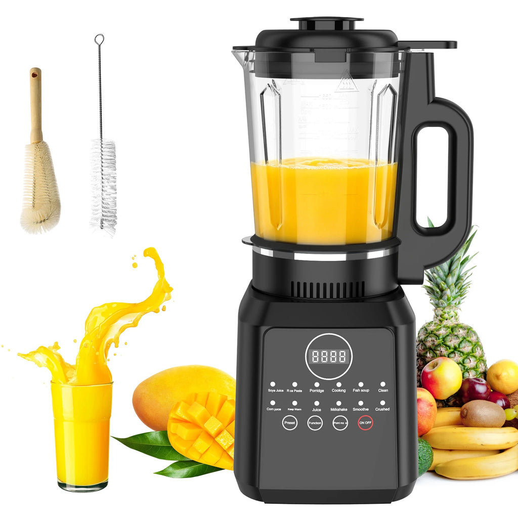 1.65L Electric Blender Soybean Milk Machine Professional Mixer Juicer Smoothie Maker Fruit Vegtable Table Blenders Baby Food Processor Soybean Milk Machine Heating Intelligent Small Auxiliary Food Machine