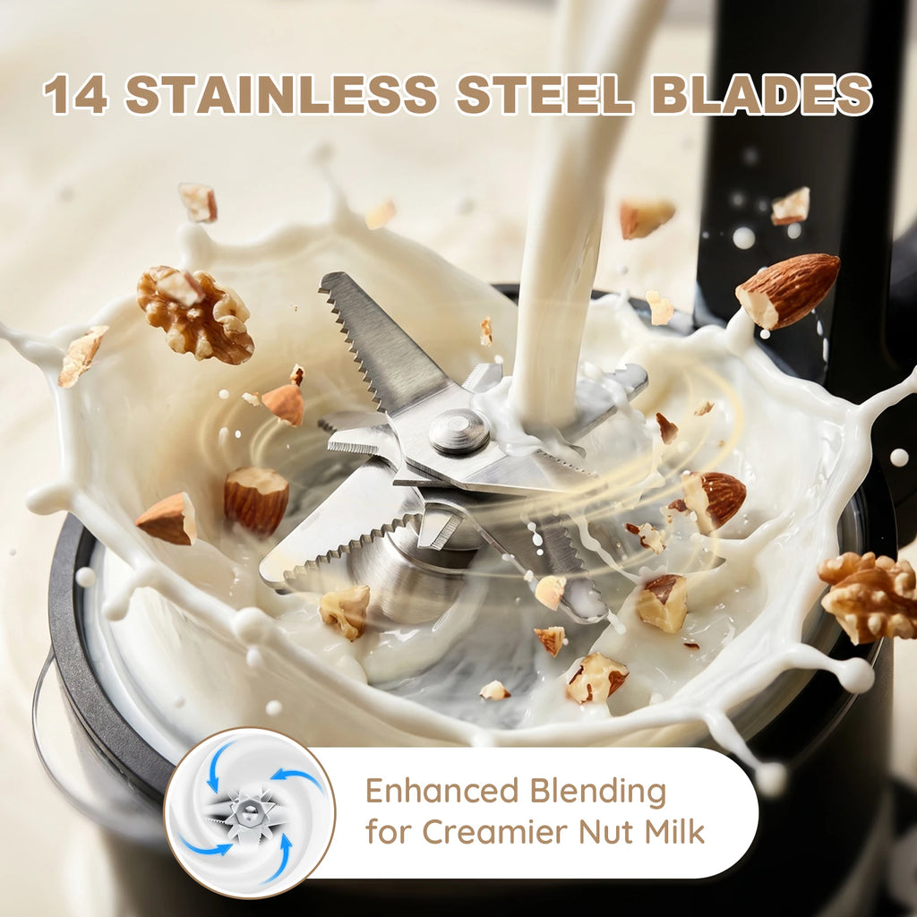 1.65L Electric Blender Soybean Milk Machine Professional Mixer Juicer Smoothie Maker Fruit Vegtable Table Blenders Baby Food Processor Soybean Milk Machine Heating Intelligent Small Auxiliary Food Machine