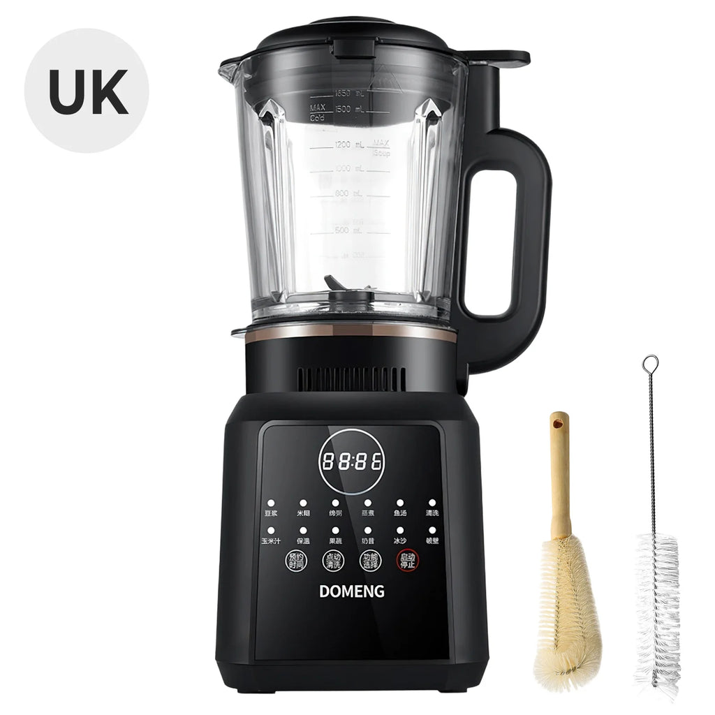 1.65L Electric Blender Soybean Milk Machine Professional Mixer Juicer Smoothie Maker Fruit Vegtable Table Blenders Baby Food Processor Soybean Milk Machine Heating Intelligent Small Auxiliary Food Machine