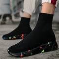 2025 Spring Sneakers For Men Black Slip-On Non leather Casual Shoes High Top Laceless Footwear Light Sock Shoes Fashion Unisex