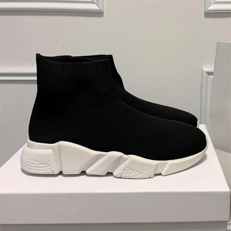 Trendiga sneakers för par – vardagsskor i stickat material, sportig retrostil med mesh och god andningsförmåga