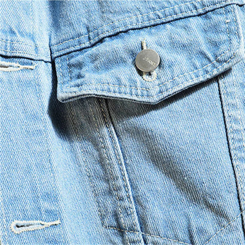Jeansjacka för män med huva