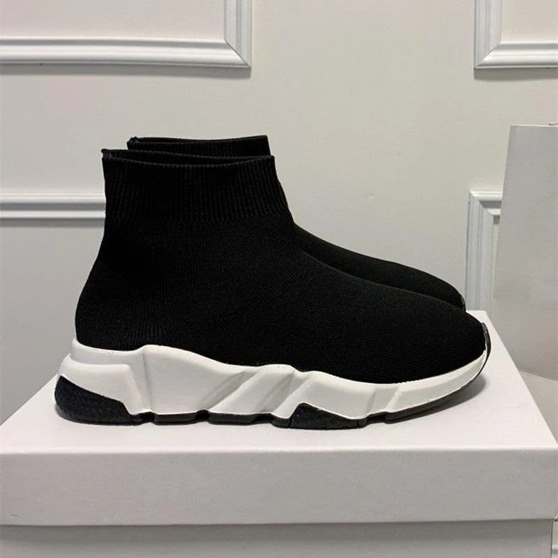 Trendiga sneakers för par – vardagsskor i stickat material, sportig retrostil med mesh och god andningsförmåga
