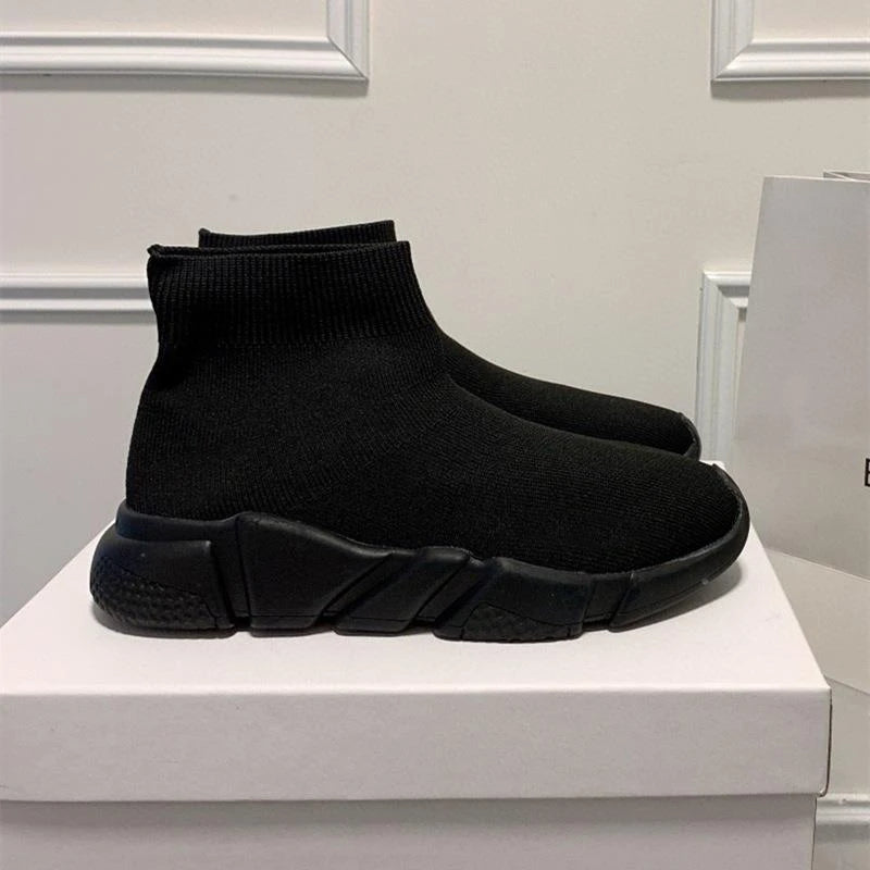 Trendiga sneakers för par – vardagsskor i stickat material, sportig retrostil med mesh och god andningsförmåga