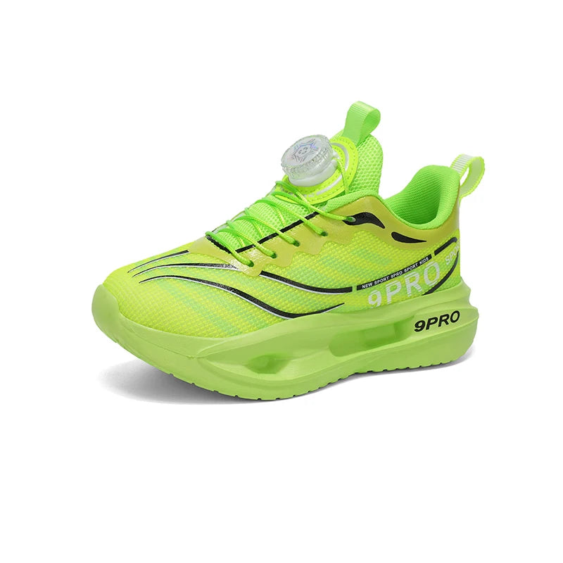 Kids Breathable Laceless Running Sneakers Lightweight Sport Shoes Non Slip Soft Sole Children Athletic Shoes for Boys Girls