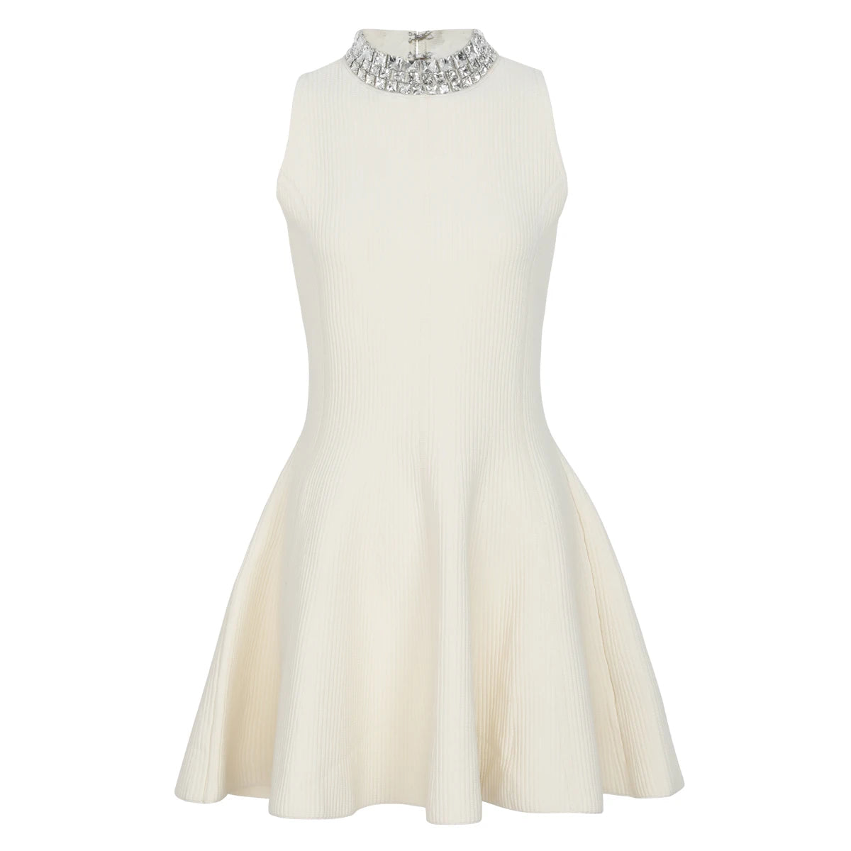 2637 high-quality summer new sexy sleeveless elastic knit popular slim fit and slimming nail drill luxurious women's dress