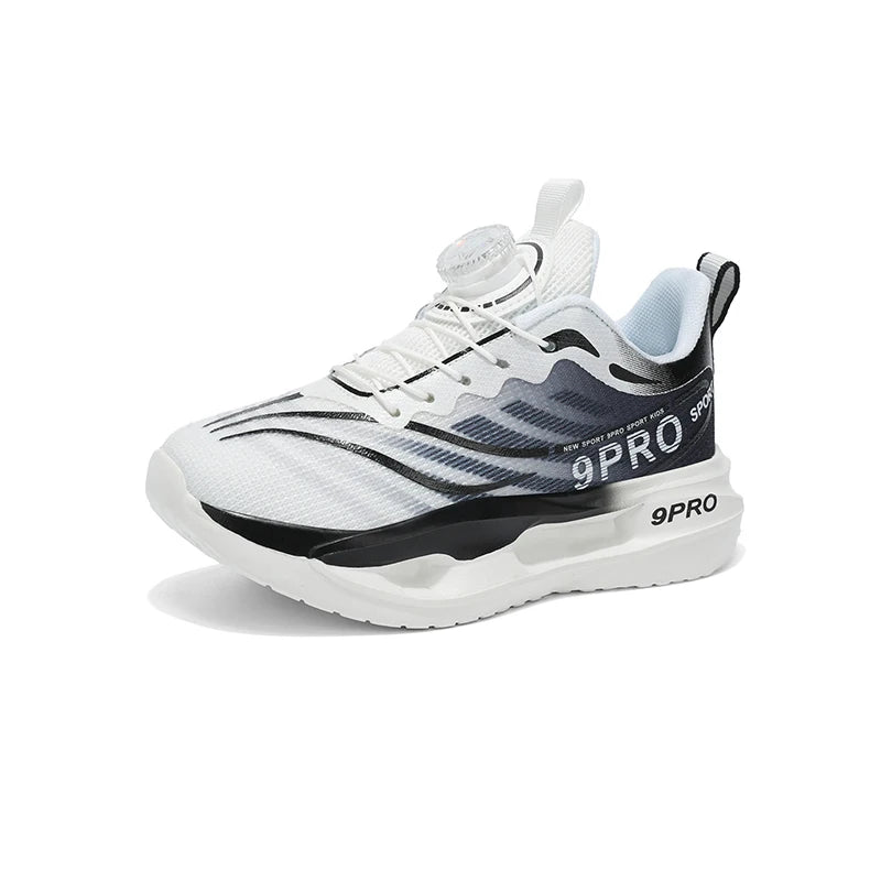 Kids Breathable Laceless Running Sneakers Lightweight Sport Shoes Non Slip Soft Sole Children Athletic Shoes for Boys Girls