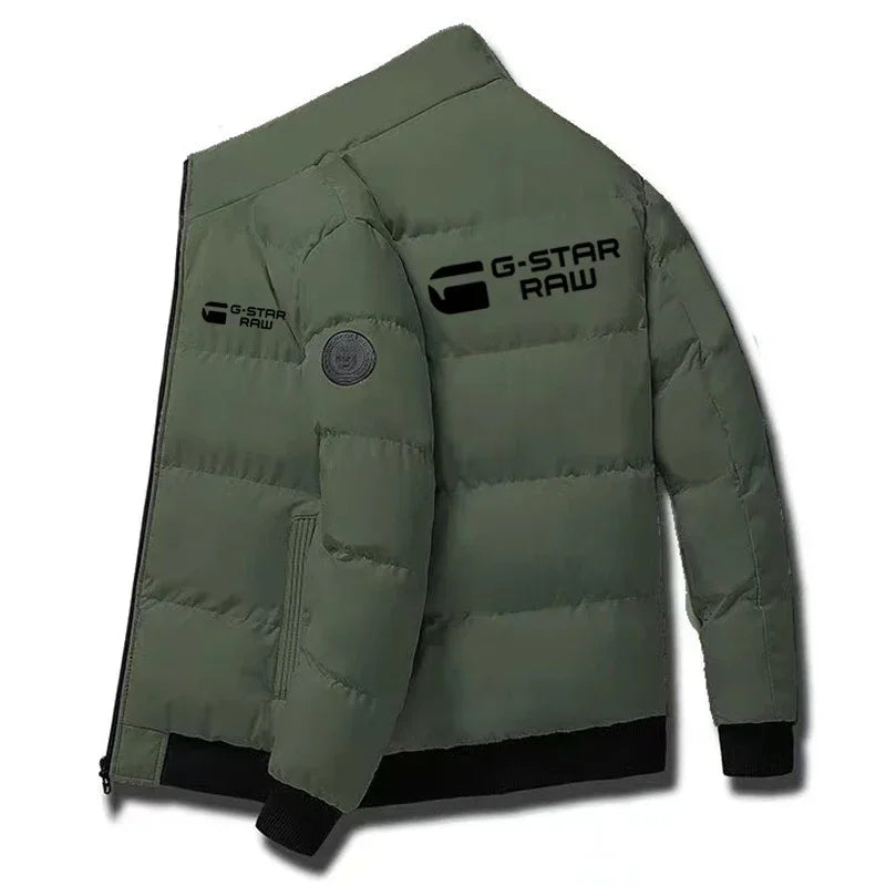 Men's 2025 autumn/Winter new thickened warm casual jacket, street fashion zipper stand-up collar men's cotton-padded jacket