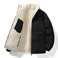 2024 Winter Men's Double-sided Lamb Wool Cotton Coat Stand up Neck Plush Thickened Warm Lamb Down Fashion Versatile Cotton Coat