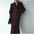 Mode för kvinnor: Yllekappor för höst och vinter.    Thin Temperament Elegant Lapel High Waist Long Style