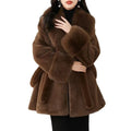 Luxury High Quality New Large Fur Collar Fur Coat Belt Slim Jacket Women Winter Warm Eco-Friendly Mink Fox Fur Coat Premium Tops