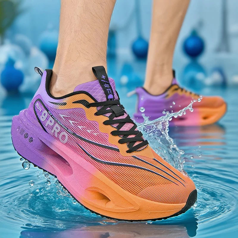 Sneakers för män och kvinnor – 9PRO Carbon Board, stötdämpning med skelettstruktur, löparskor för maraton, utomhusträning, fitness och tennis