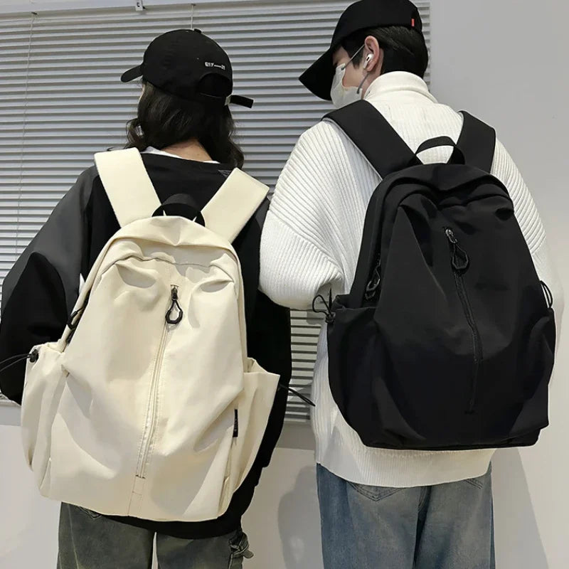 15.6 Inch Nylon Waterproof College Backpack Large Capacity Travel Unisex Laptop Backpacks Simple Design School Bag for Teenagers