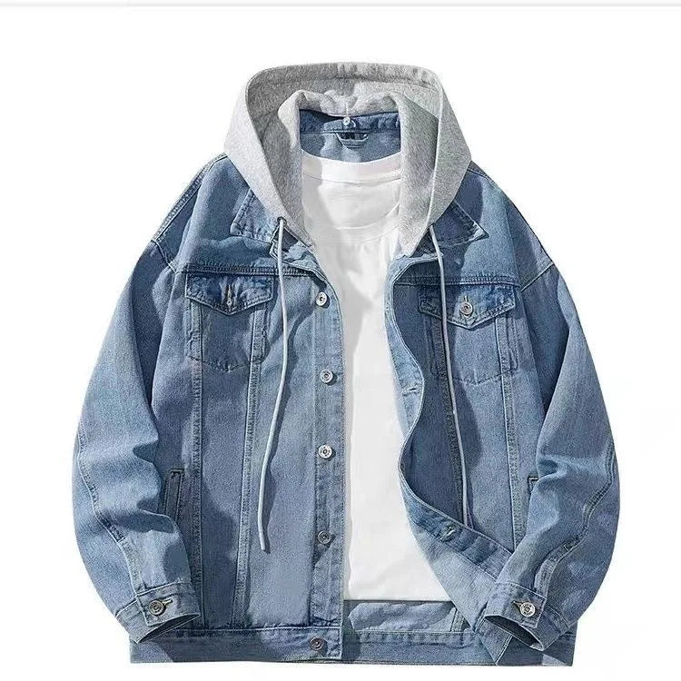 Trendy vid jeansjacka med huva
