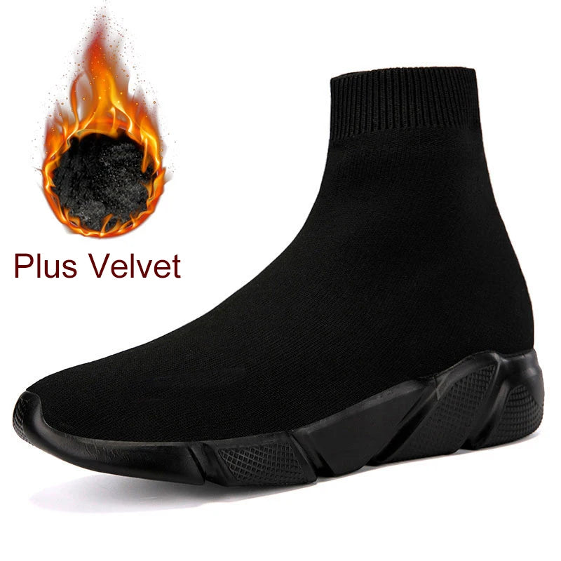 MWY Sportskor för kvinnor – höga, varma ”strumpskor”, vardagssneakers, promenadskor, storlek 35–47