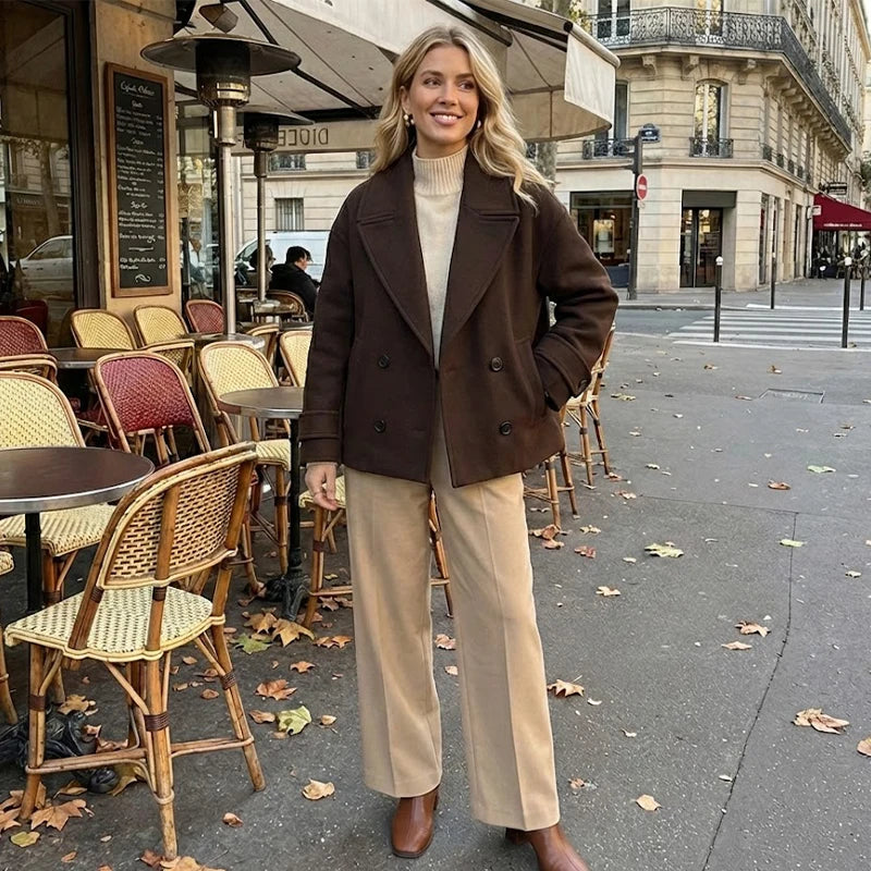 Willshela – elegant, enfärgad trenchcoat för kvinnor, dubbelknäppt modell med slag och långa ärmar – vintageinspirerad och stilsäker